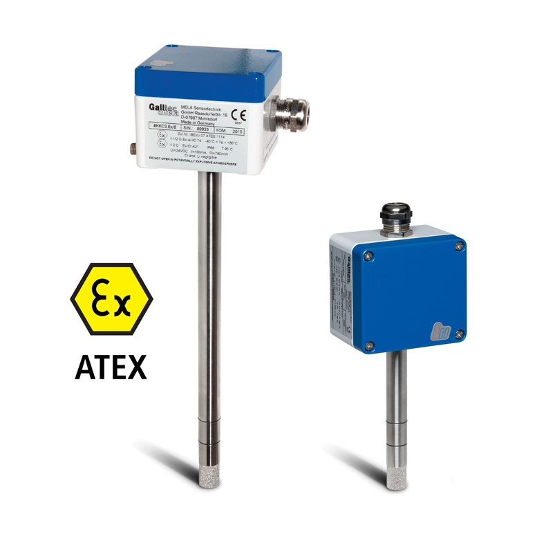 Humidity and Temperature Sensor with ATEX certificate types KC.Ex / GC.Ex, Galltec + Mela